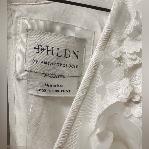 NWT BHLDN Sleeveless 3D Floral V-Neck Swing Mini Dress Pure White - Picture 6 of 7